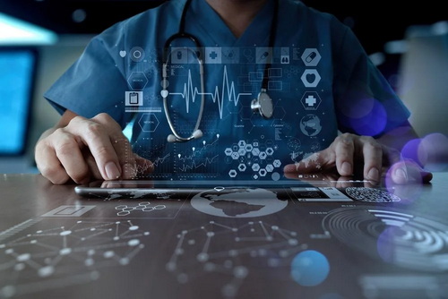 Healthcare professional using advanced technology for new medical treatments and therapies